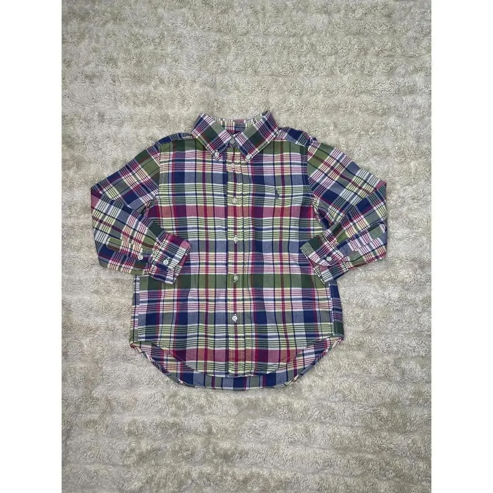 Ralph Lauren classic multicolored plaid button-down shirt Size 4/4T
